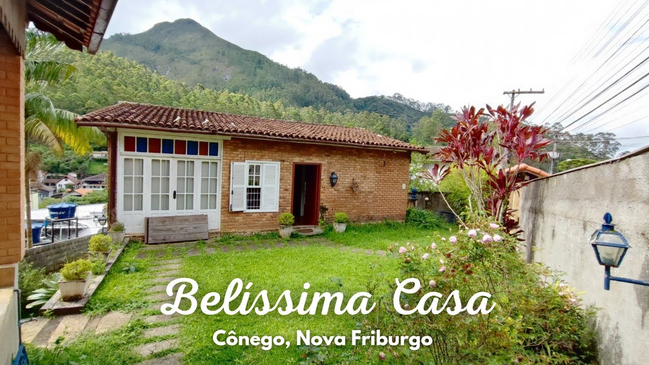 Belíssima casa de serra no bairro Cônego em Nova Friburgo com 4 quartos, por R$695.000.