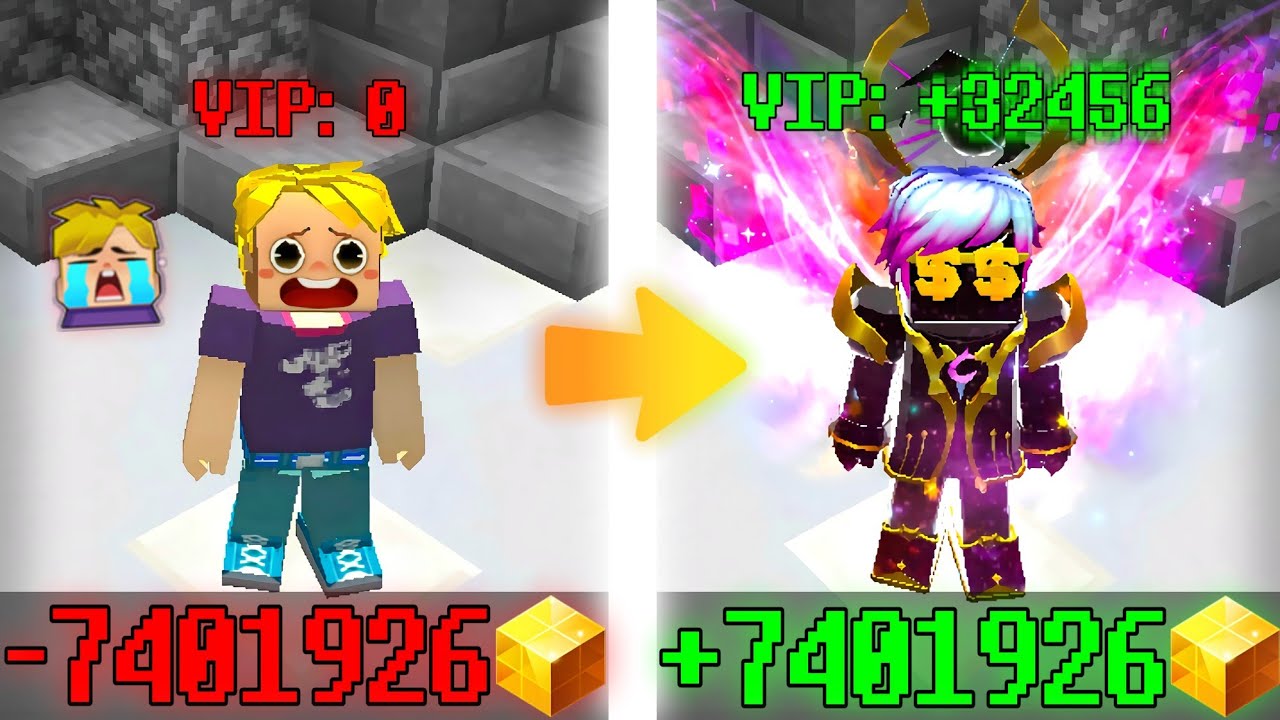 Прокачка Аккаунта за 60 vs 16,800 Гкубов! - Блокмен го
