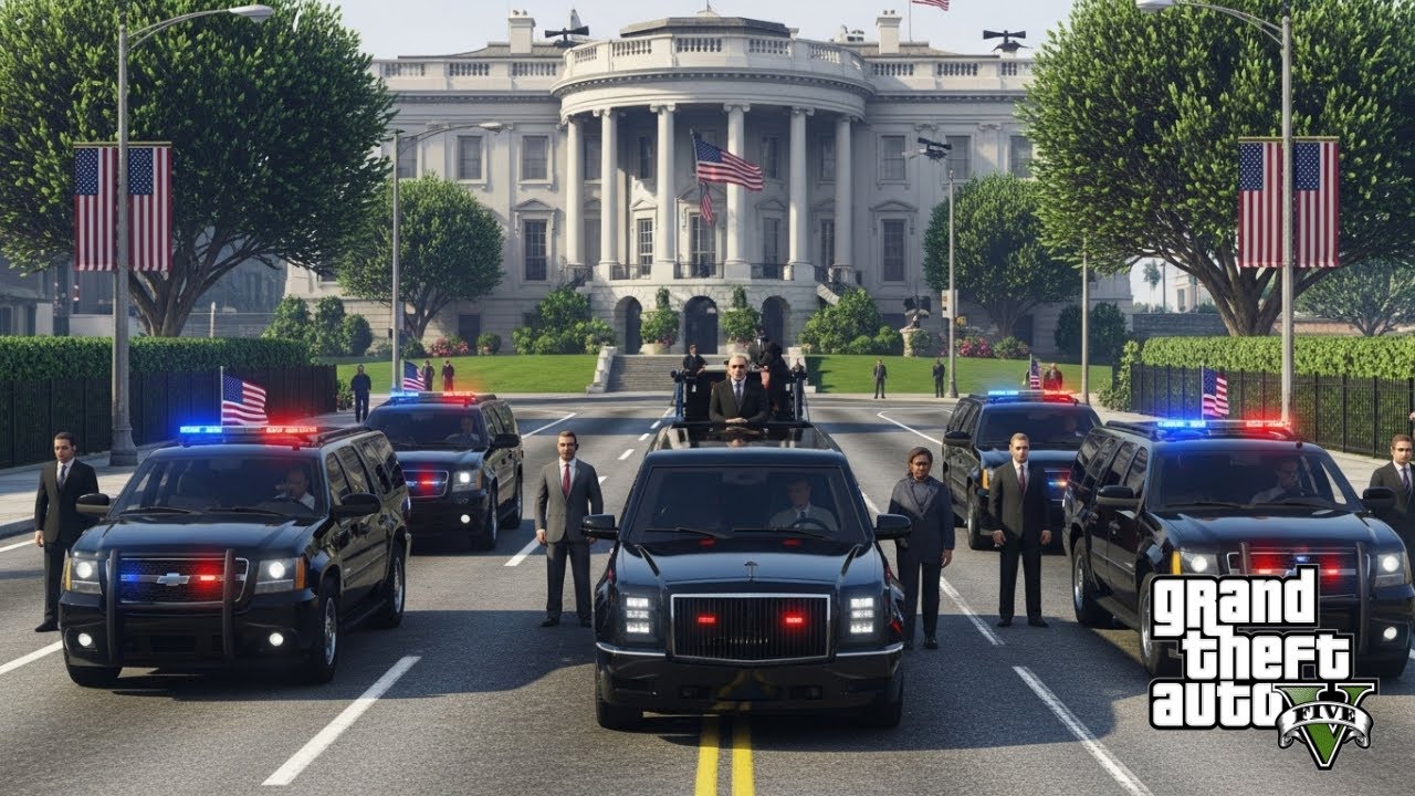 GTA 5 President Motorcade & White House - GTA 5 Action Movie