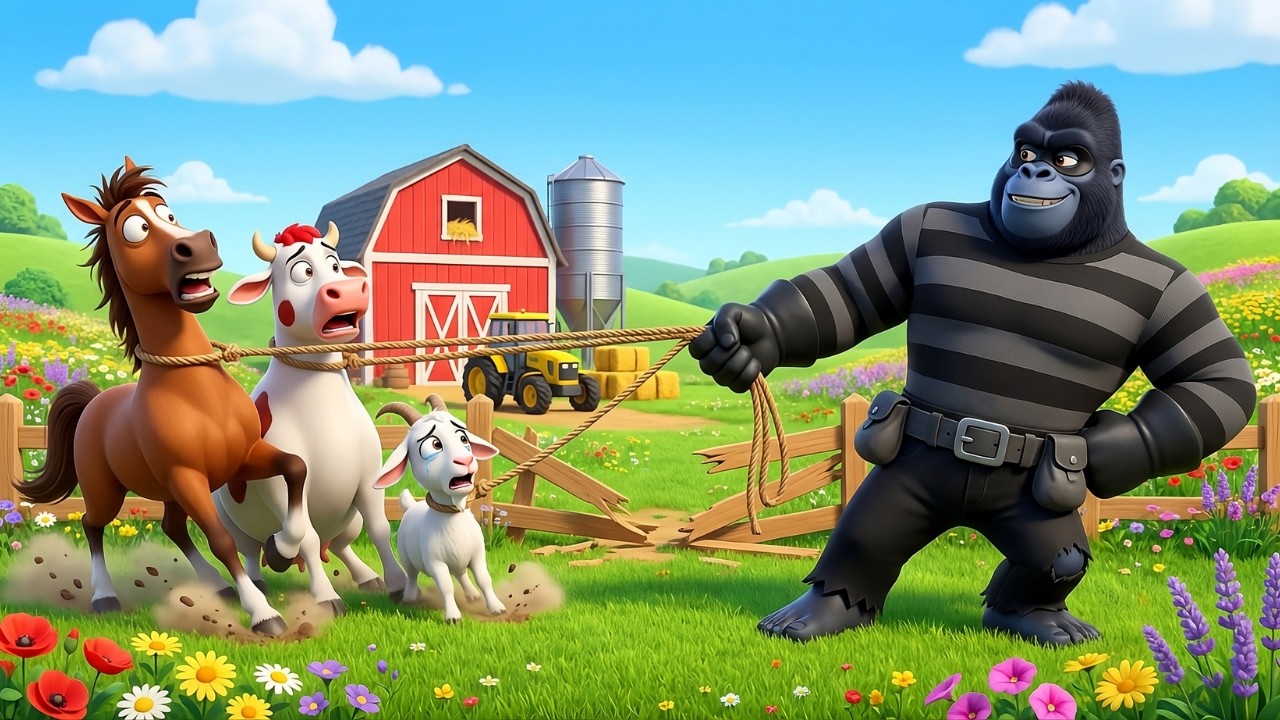 Funny Monkey | Zargo Stole Nino's Horse and Goat in the Dark Night! | Monkey Cartoon