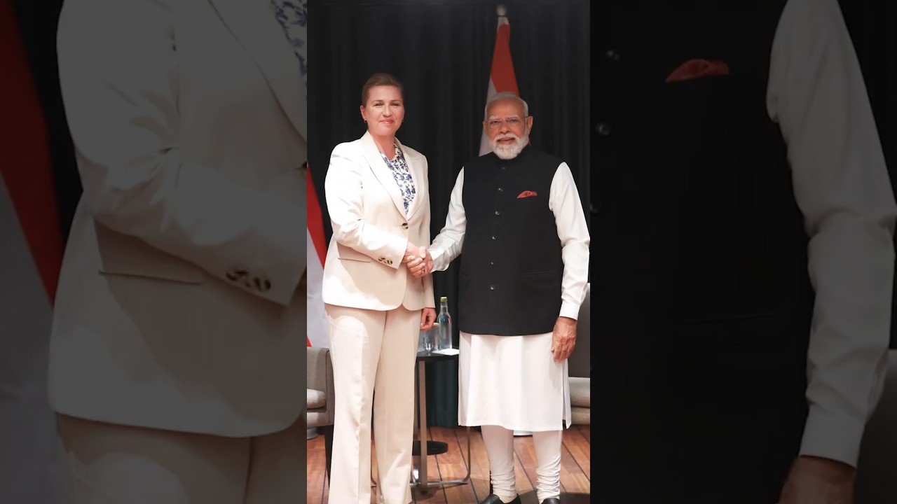 PM Modi held a meeting with Denmark PM Mette Frederiksen | #shorts