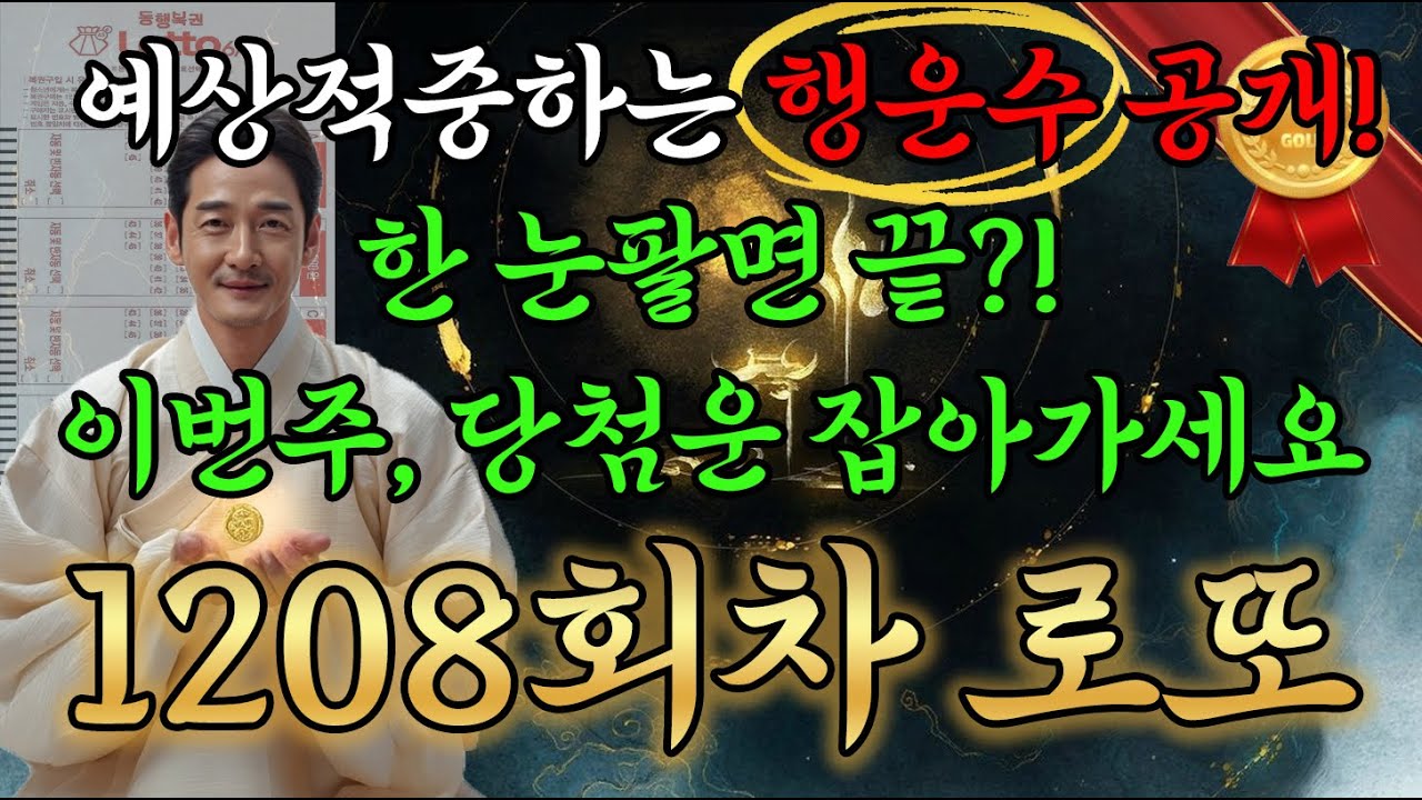 [1월 24일 로또 1208회차] 1등이 안 나올 수 없는 기운이다? 이번 주 여기서 무조건 갈립니다