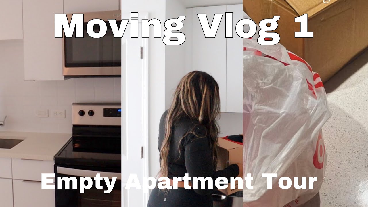 Moving Vlog 1 | Empty Luxury Apartment Tour , Target shopping, cleaning my new apartment