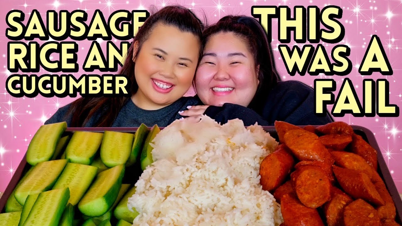 SAUSAGE + RICE + CUCUMBER MUKBANG 먹방 EATING SHOW! (MY MERCH LAUNCHED TODAY!)