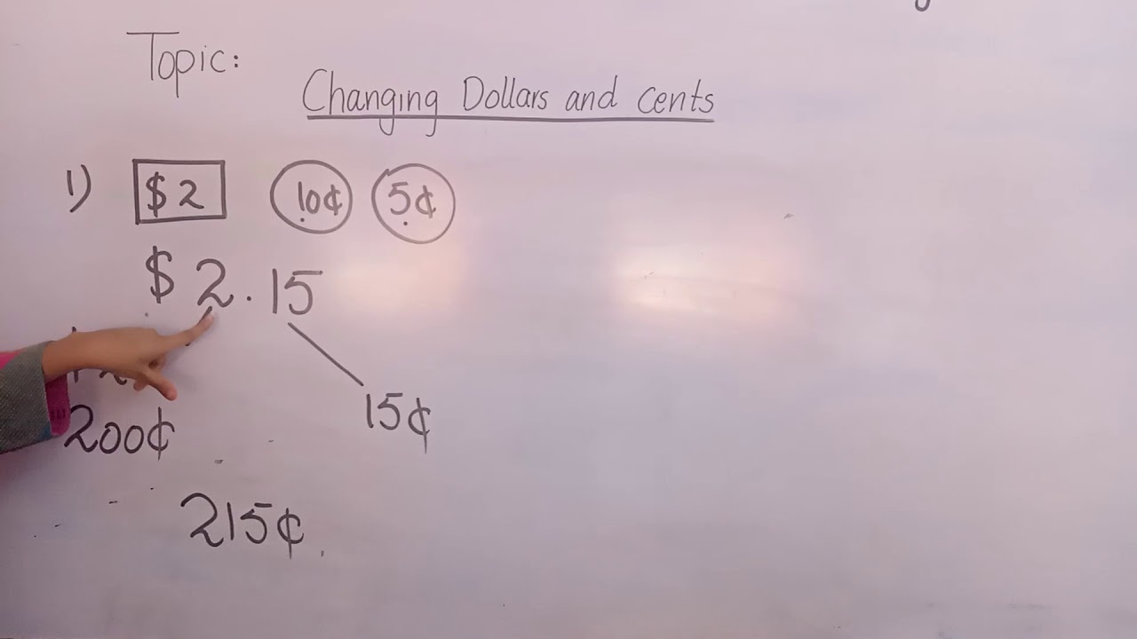 Math grade 2 ( Changing Dollars and Cents)