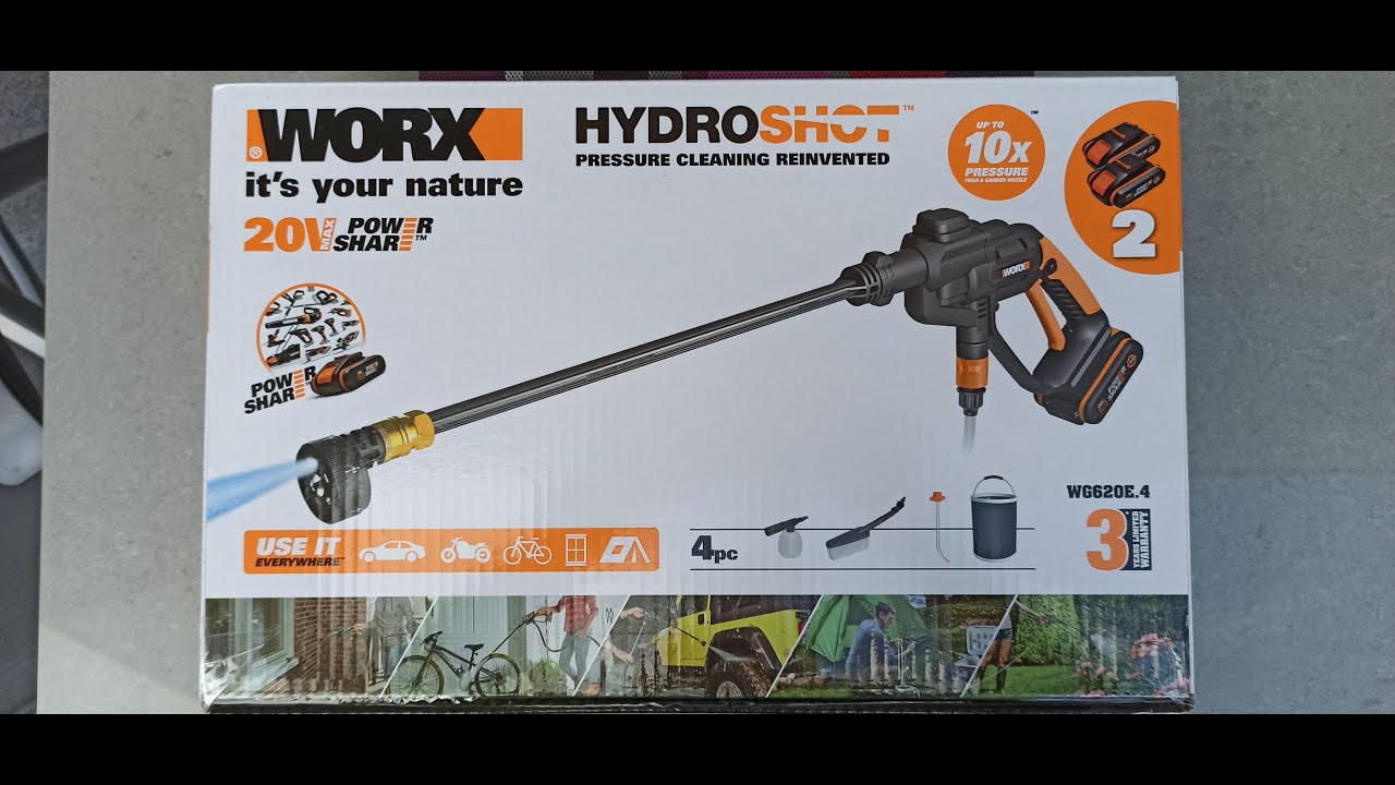 Worx Hydroshot WG620E.4 -  Akku-Druckreiniger 20V - Vorstellung und Test - Gerät + , Service -