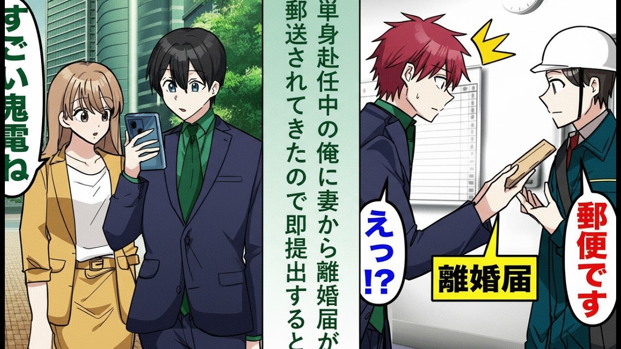 【漫画】単身赴任中に妻から突然離婚届が届いたのでそのまま提出した俺…すると元妻から鬼電が来て職場にまで押しかけてきた！【恋愛マンガ】