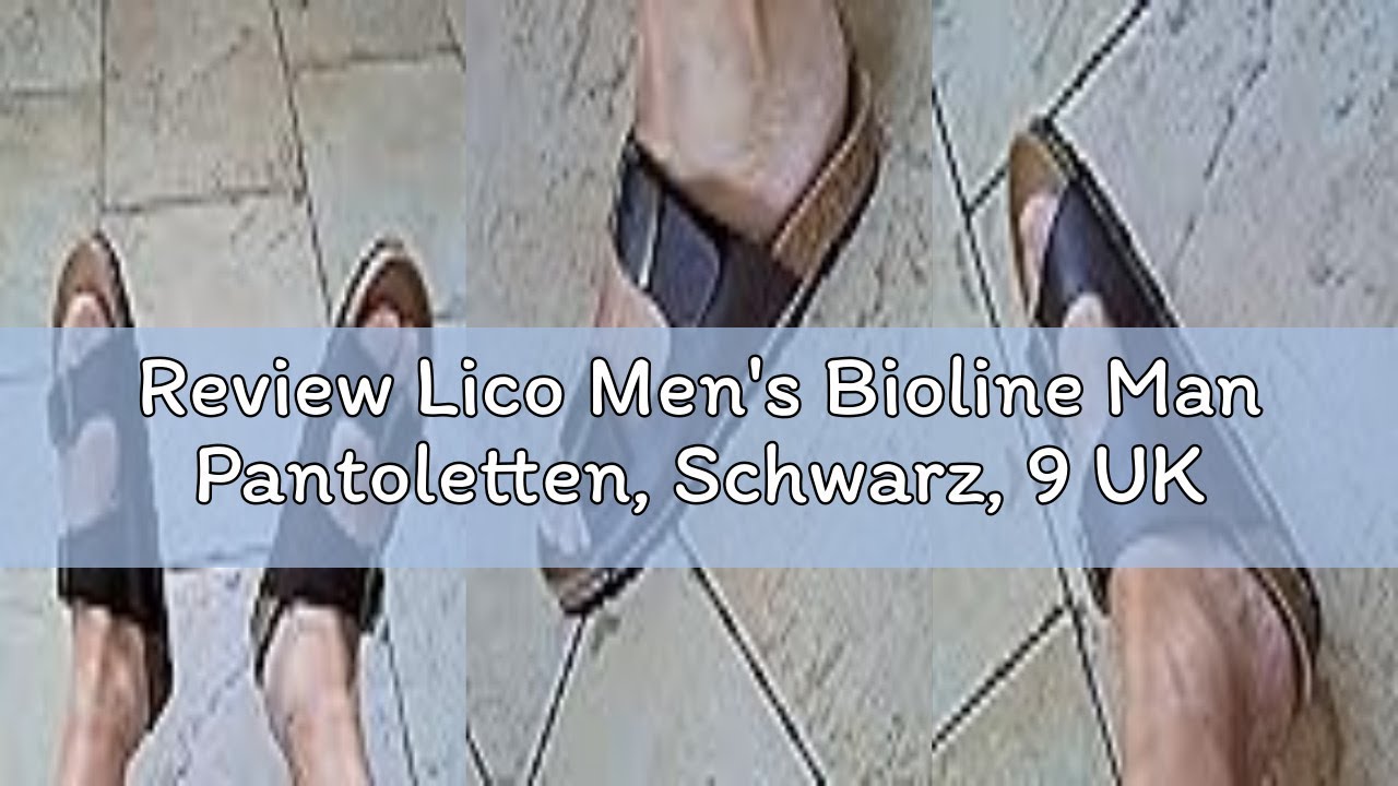 Review Lico Men's Bioline Man Pantoletten, Schwarz, 9 UK