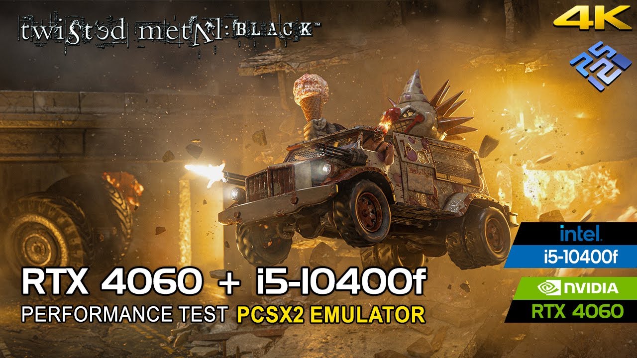 Twisted Metal Black 4K (In-game) 60FPS with HD Textures | RTX 4060 + i5-10400F 16GB RAM | PCSX2