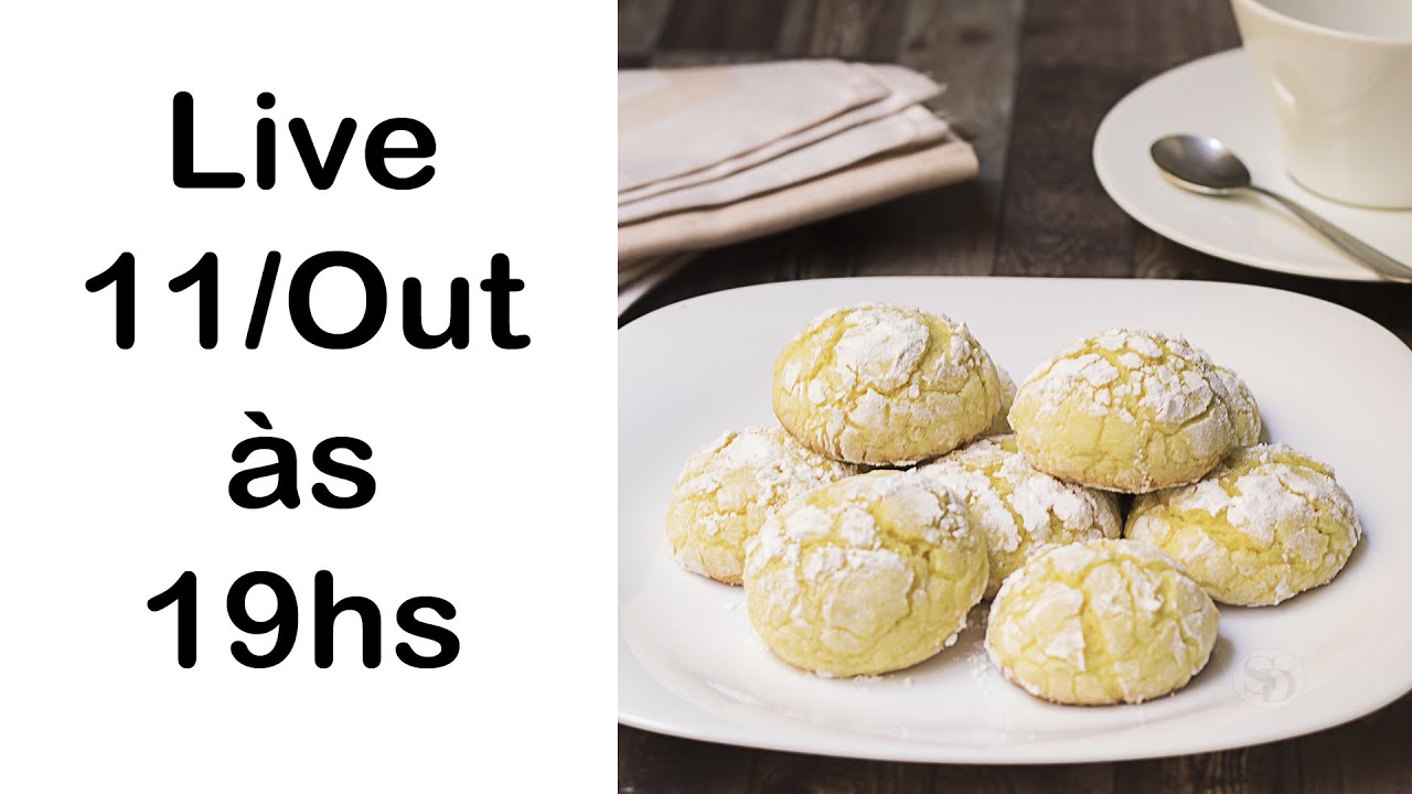 🔴 LIVE - 11/Out/2020: Receita Lemon Crinkle Cookies + Sorteio