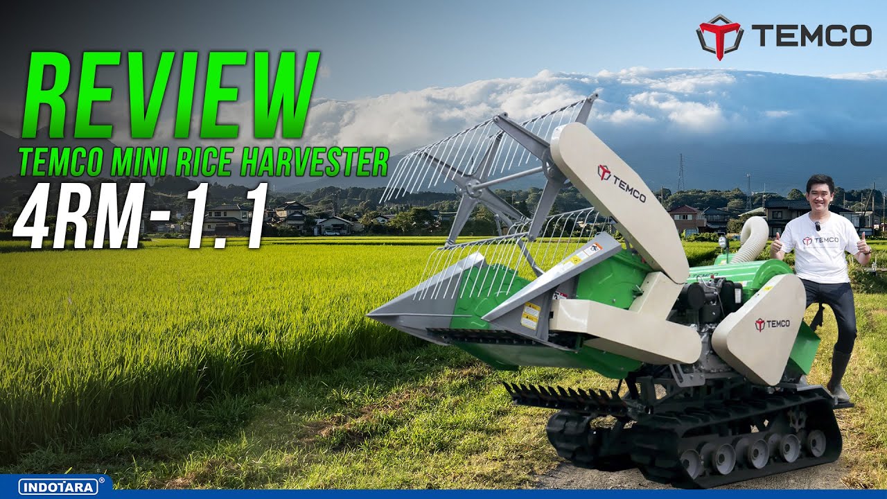 REVIEW MESIN PANEN PADI MINI TEMCO HEAVY DUTY MINI RICE HARVESTER 4RM-1.1