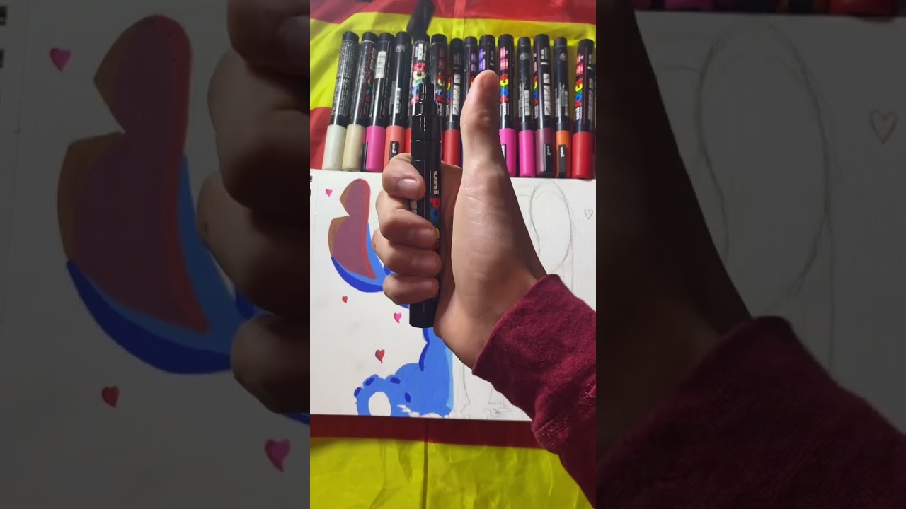 Drawing stitch with posca markers! Happy Valentine&rsquo;s Day