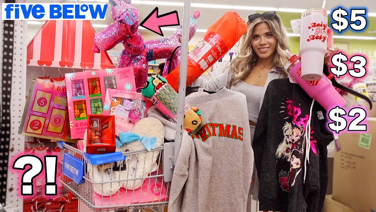FIVE BELOW CHRISTMAS SHOPPING SPREE! we bought it ALL!