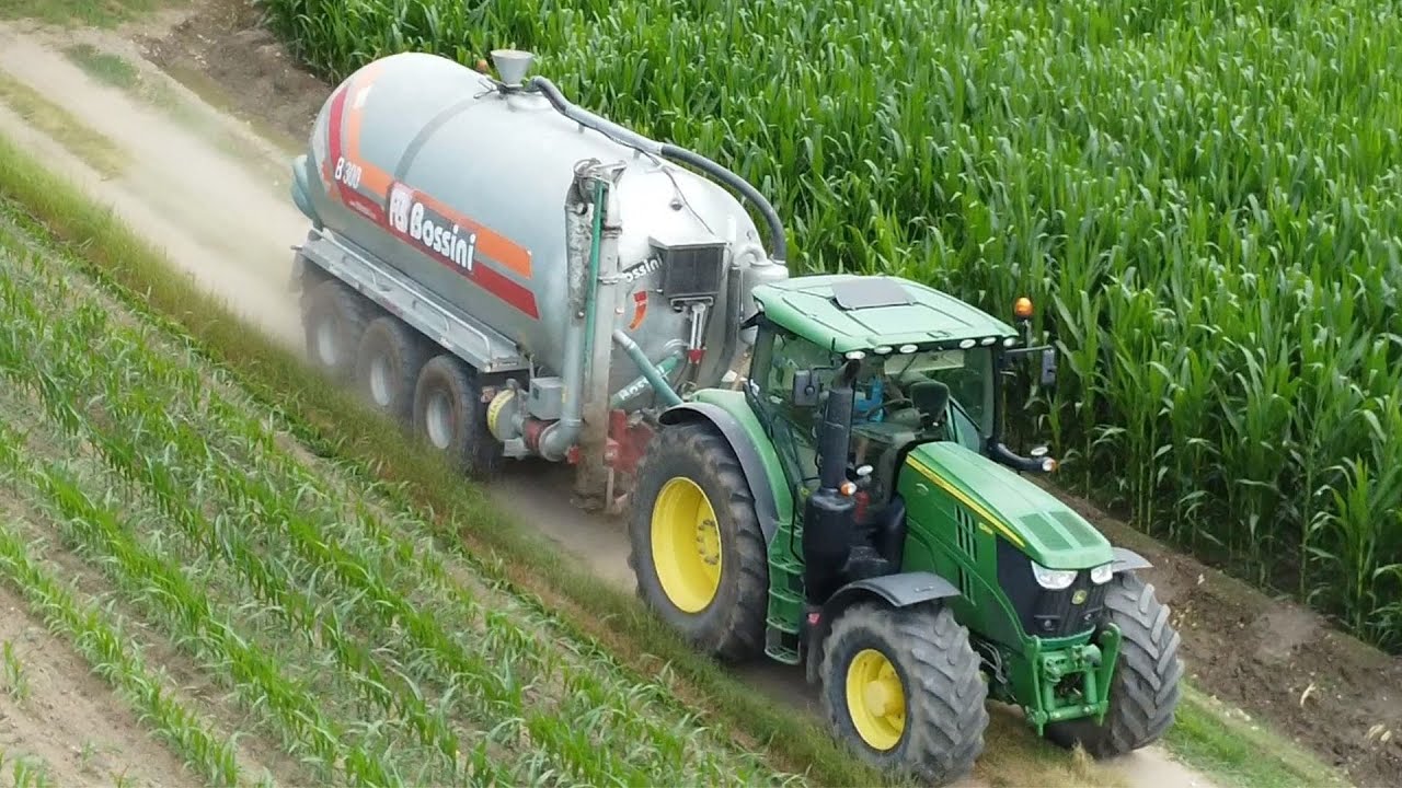SPARGIMENTO LIQUAME 2021 | JOHN DEERE 6215 R + BOSSINI B300 | AGRINOVA
