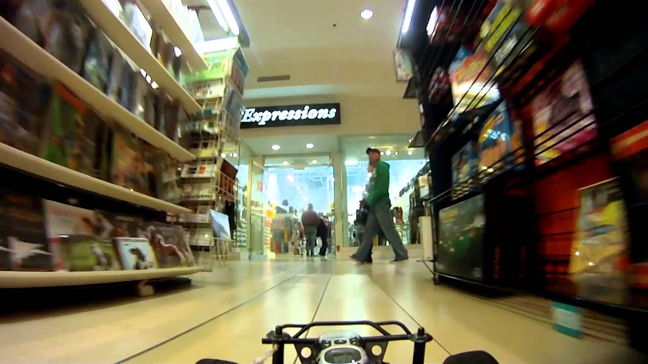 FPV GoPro RC car in Shopping Mall Christmas Shopping Slash