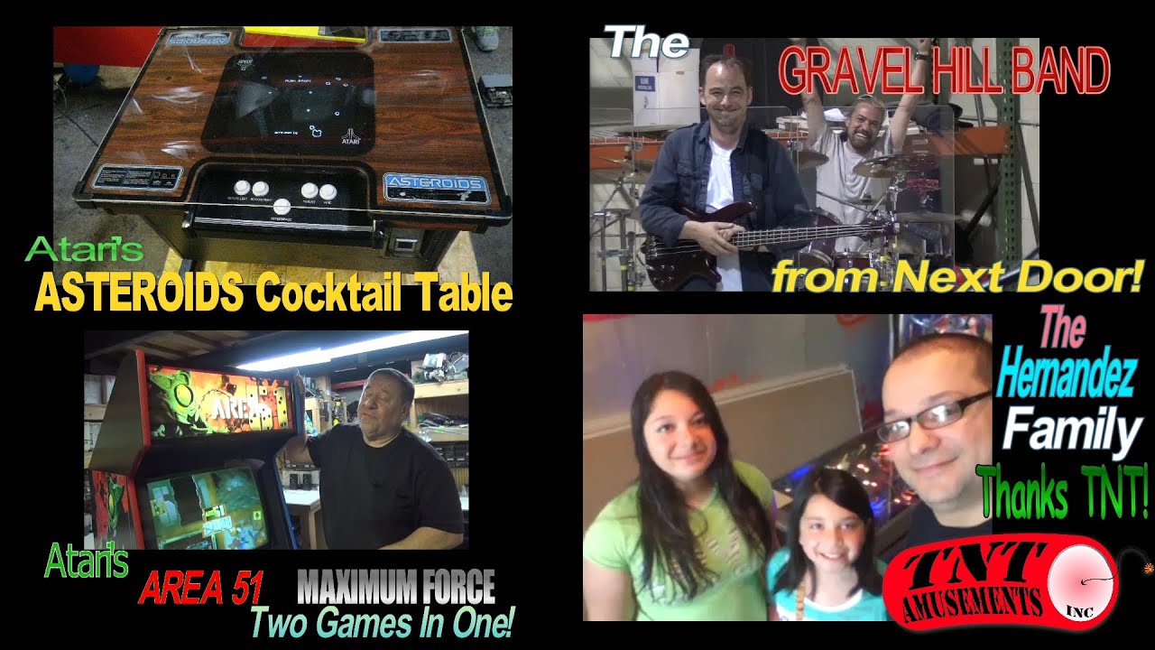#988 Atari ASTEROIDS Cocktail Table & Area 51-Also The Band Next Door! TNT Amusements