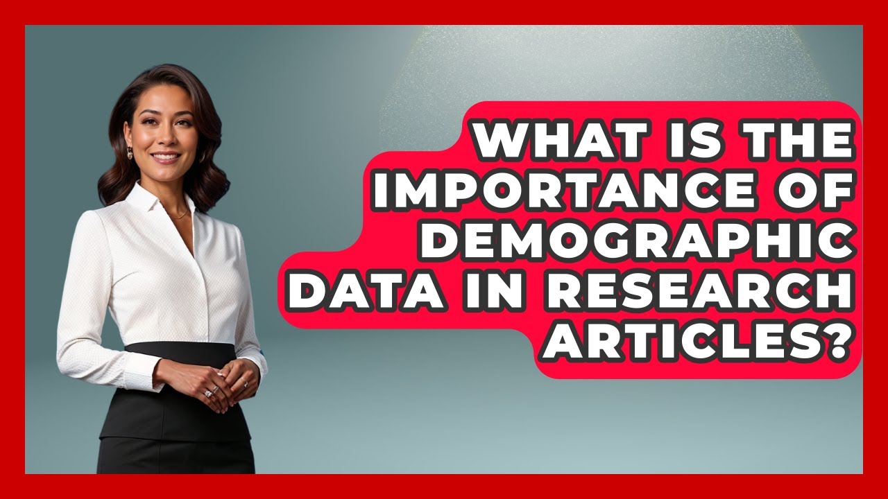 What Is the Importance of Demographic Data in Research Articles? | Demographic Data Answers News