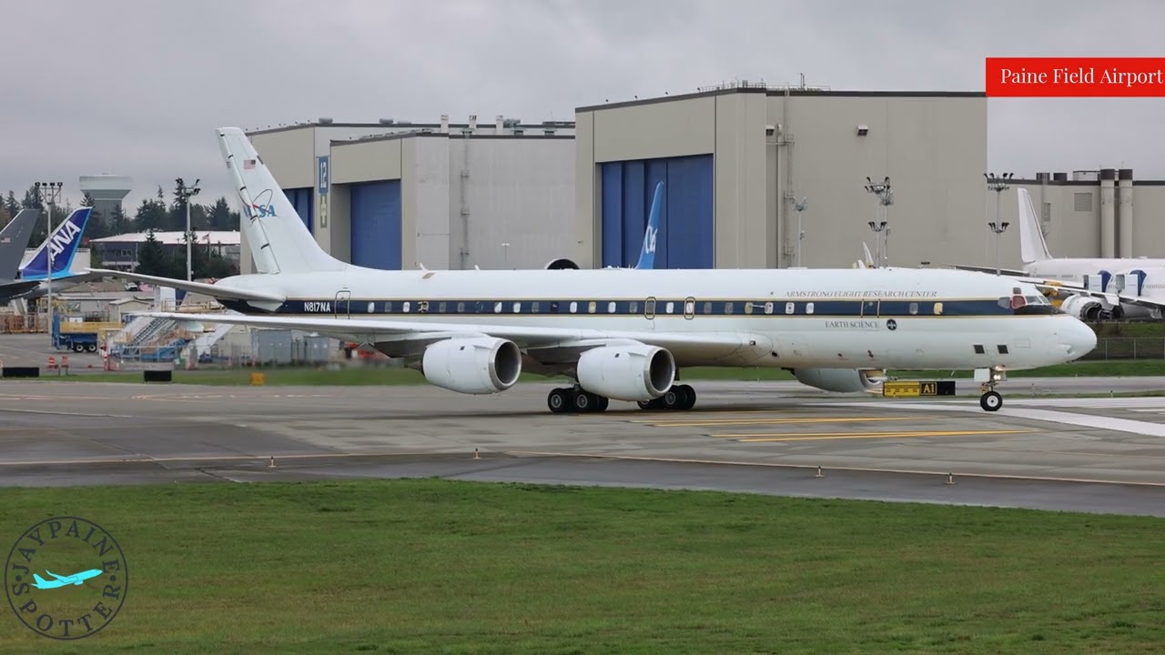 NASA Douglas DC-8 Takeoff From PAE