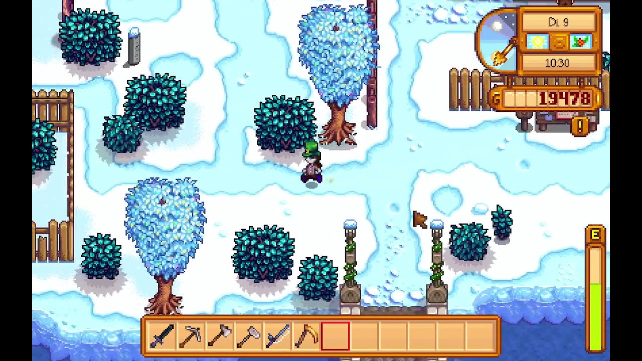 Stardew Valley en Alemany - Dia 9 d'hivern, any 1