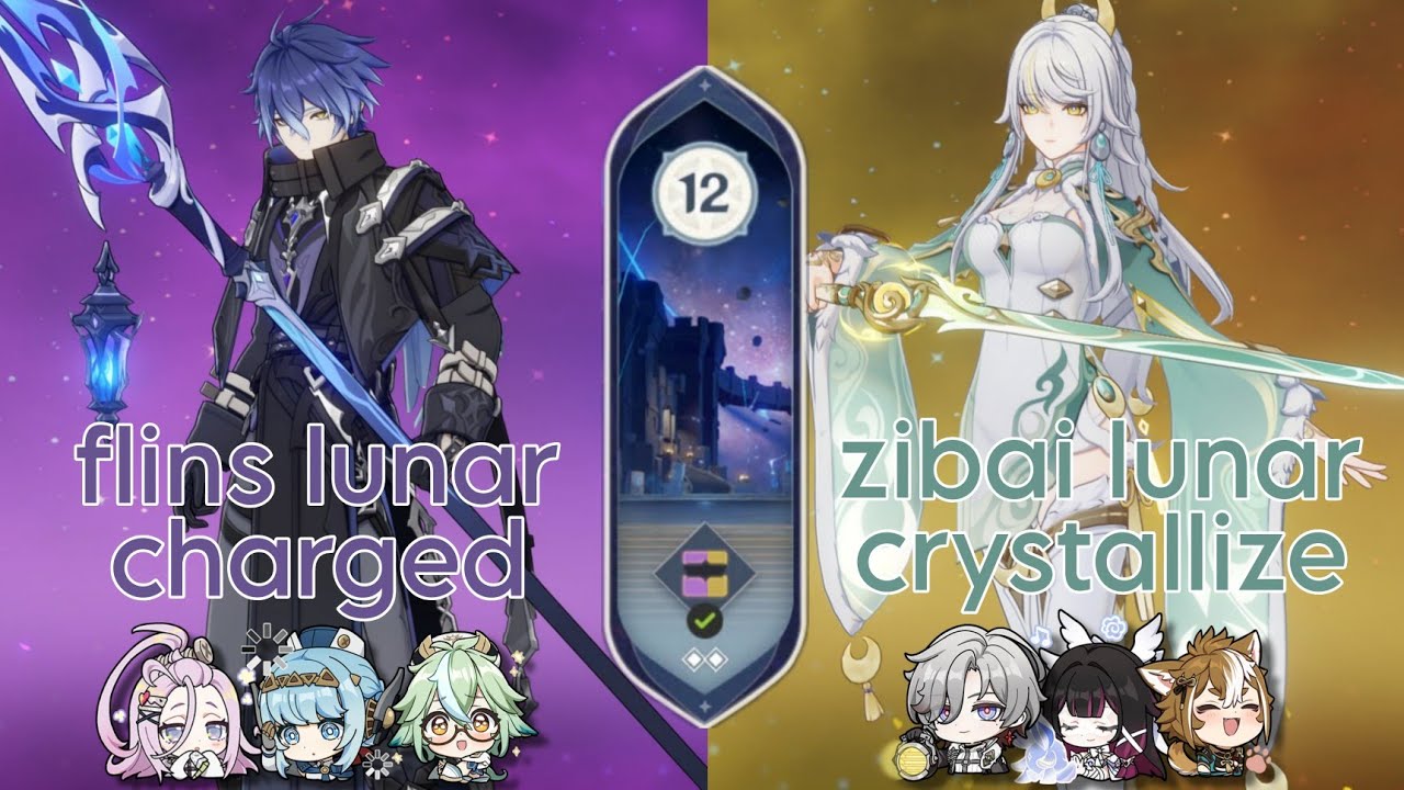 [6.4] c2 flins lunar charged & c1 zibai lunar crystallize | spiral abyss floor 12