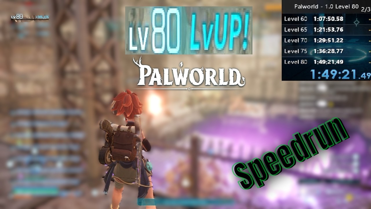 80 уровень &mdash; 1:49:21 &mdash; Спидран Palworld на стандартных казуальных настройках