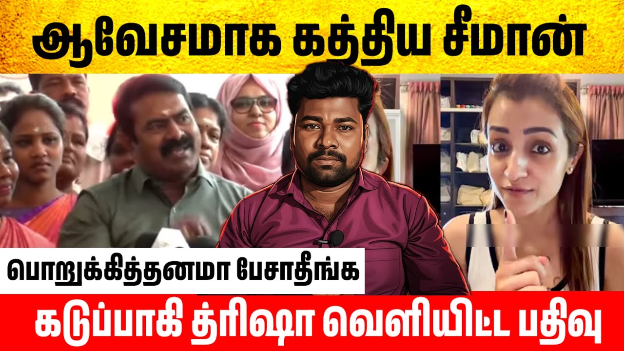 😡ஆவேசமாக கத்திய சீமான் |  பொறுக்கித்தனமா பேசாதீங்க | கடுப்பாகி த்ரிஷா வெளியிட்ட பதிவு 