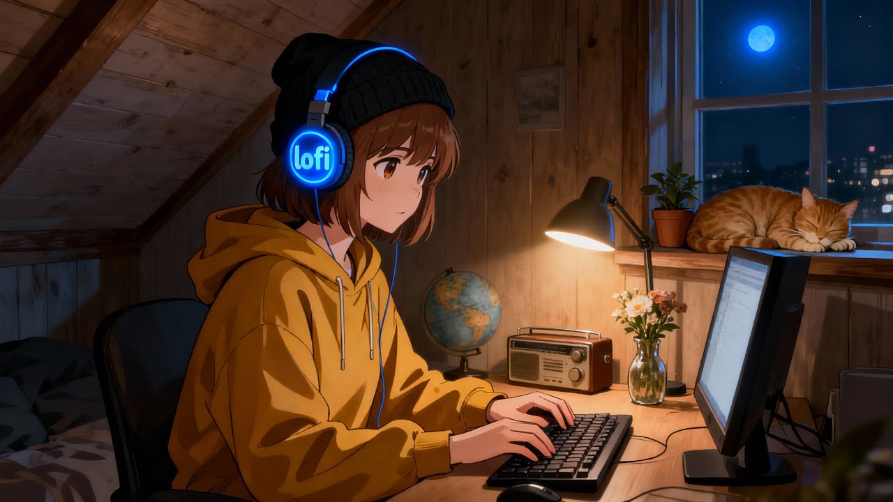 Late Night Lofi Hip Hop 📚 Chill Beats to Study, Work & Relax | Cozy Attic Vibes
