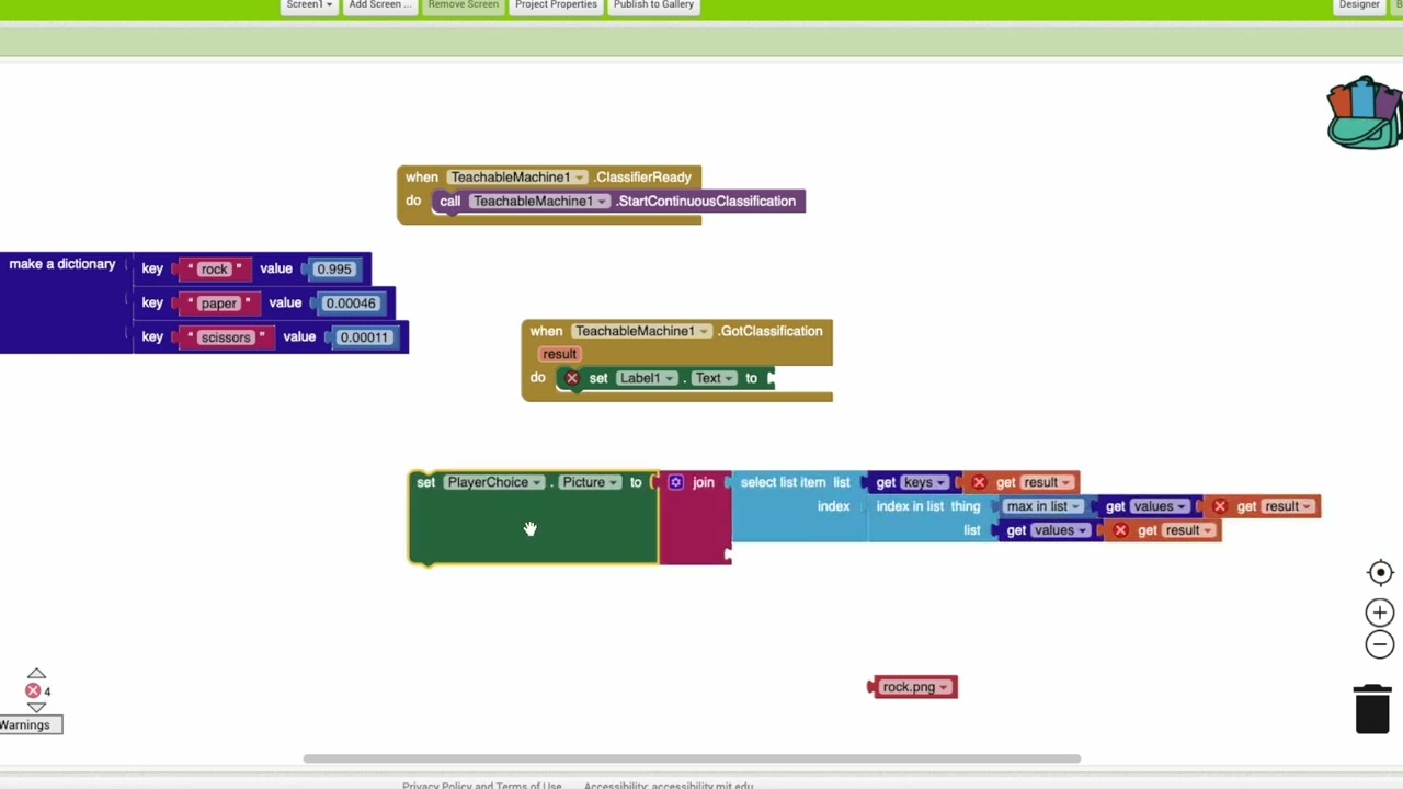 Rock Paper Scissors AI Model with App Inventor💡
