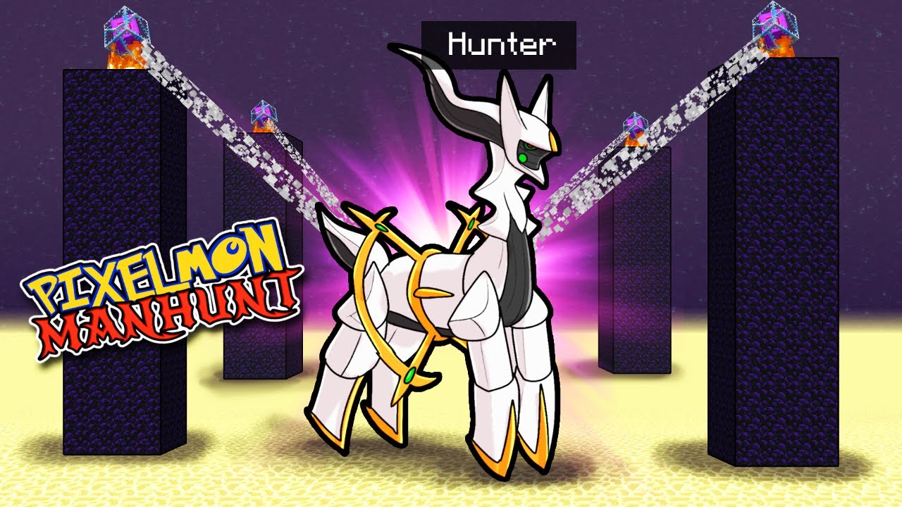 Manhunt PIXELMON Arceus! (1 Speedrunner 3 Hunters)