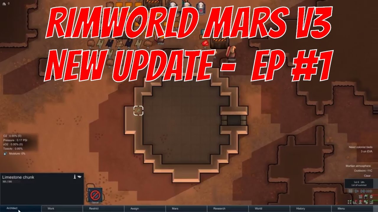 Rimworld alpha 15 mars mod v3 update -  #EP 1 -  New Series  - Rimworld mars mod
