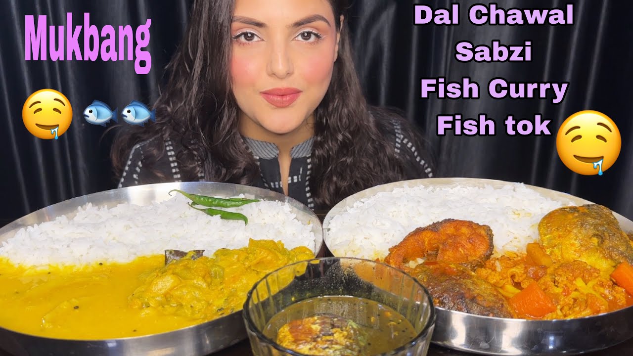 Eating Rice, Dal, Fish Curry, Fish Tok | Mukbang Eating Show| Big Bites