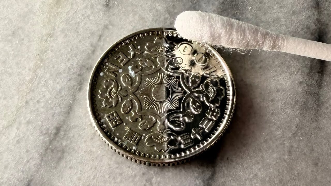Полировка монет ✨ Знаете ли вы о серебряной монете в 100 иен? 🪙 Отполировал её до совершенства!