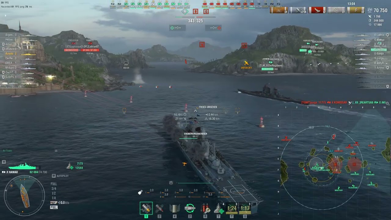 Wows Random Battles (Hawaii) [This Ship is just Crazy]