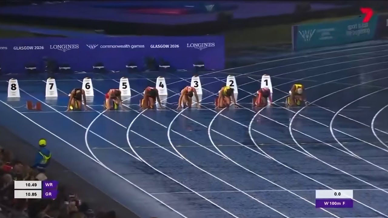 Финал в беге на 100 метров среди женщин на Играх Содружества 2026 в Глазго