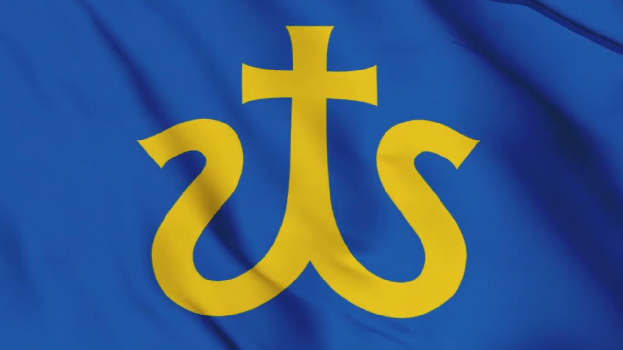 Galich / Halych - Ukraine flag waving animation / free 4k stock footage / 3-min loop