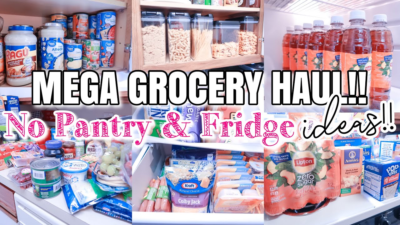 MEGA GROCERY HAUL // NO PANTRY KITCHEN ORGANIZATION // ORGANIZE WITH ME 2021