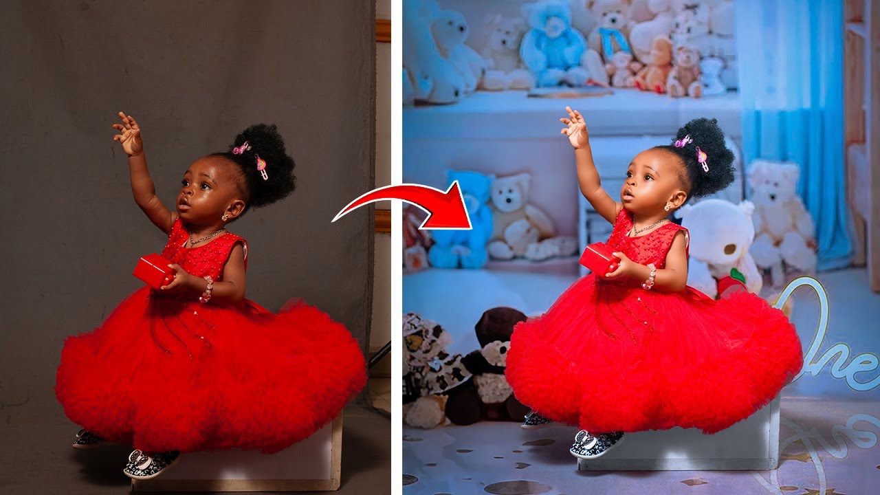 How to Edit Baby Studio Baby Photo in Photoshop – Free AI Tool Inside