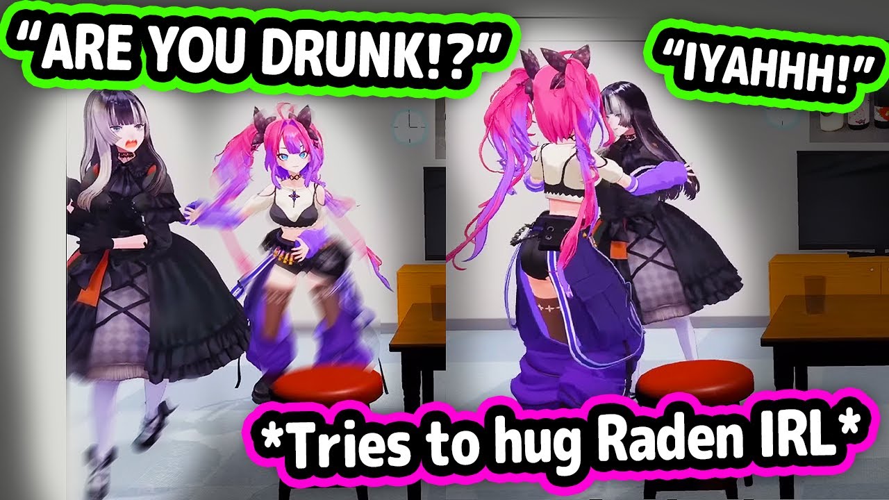 Vivi Gets Cute Drunk and Tries To Hug Raden IRL On-Stream【Hololive】