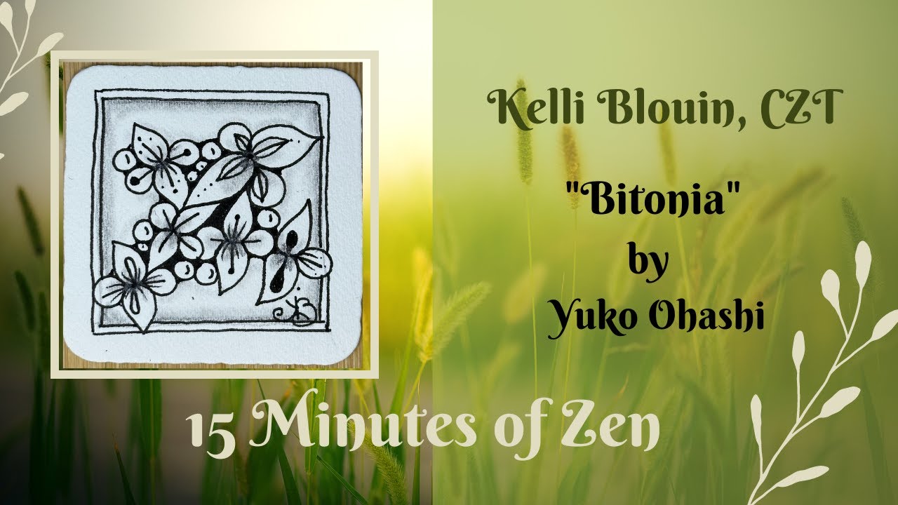15 Minutes of Zen! Beginner Zentangle® method of drawing! Bitonia.