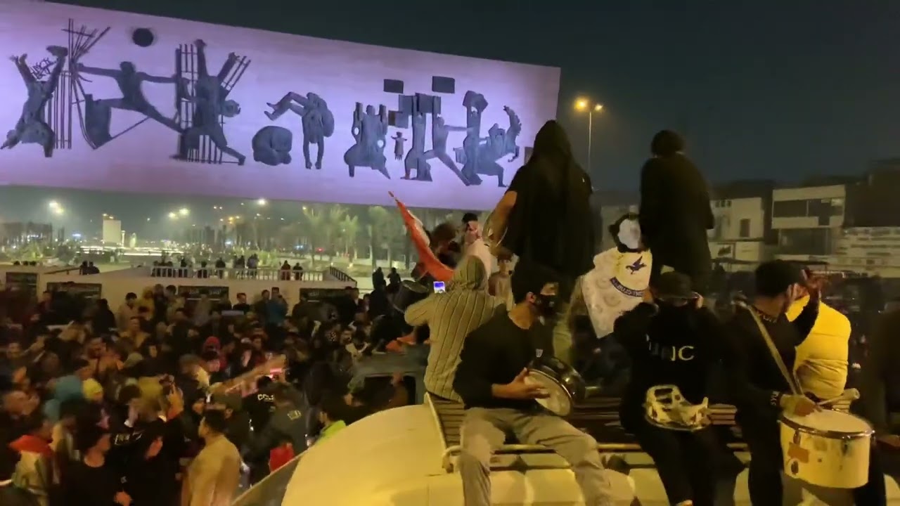 احتفال الشعب العراقي في بغداد بفوز المنتخب الوطني على منتخب قطر