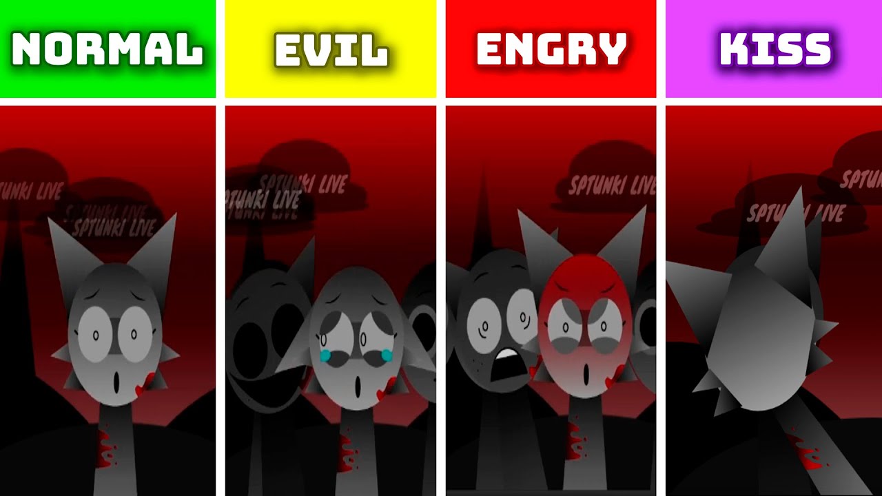 Sprunki Normal But VS Evil VS Engry VS Kiss