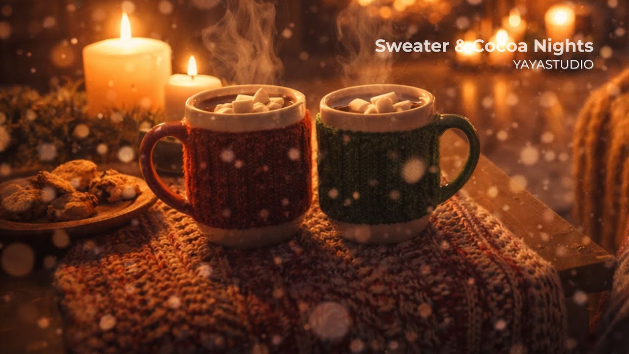 Sweater & Cocoa Nights ☕ | Cozy Winter Instrumental for Relaxing Evenings