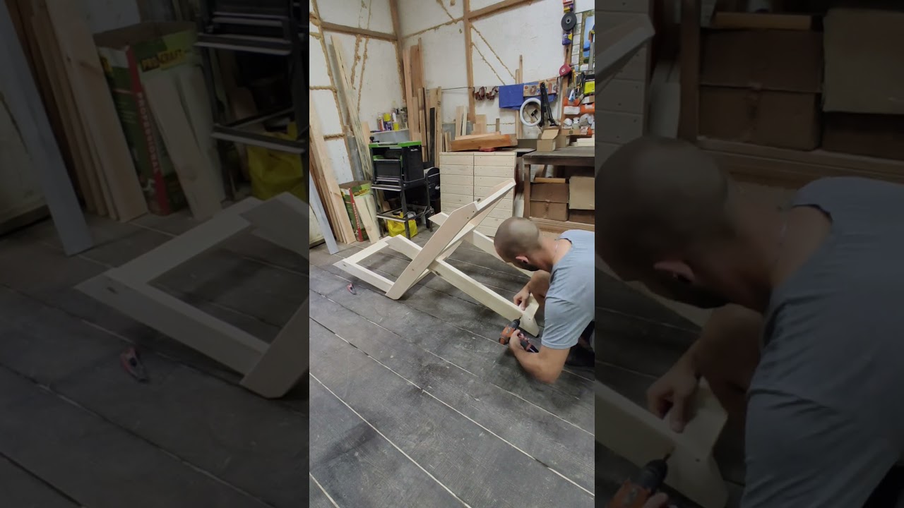 Making a garden deck chair from pine wood Sodo denio kėdės gamyba i&scaron; pu&scaron;ies medienos