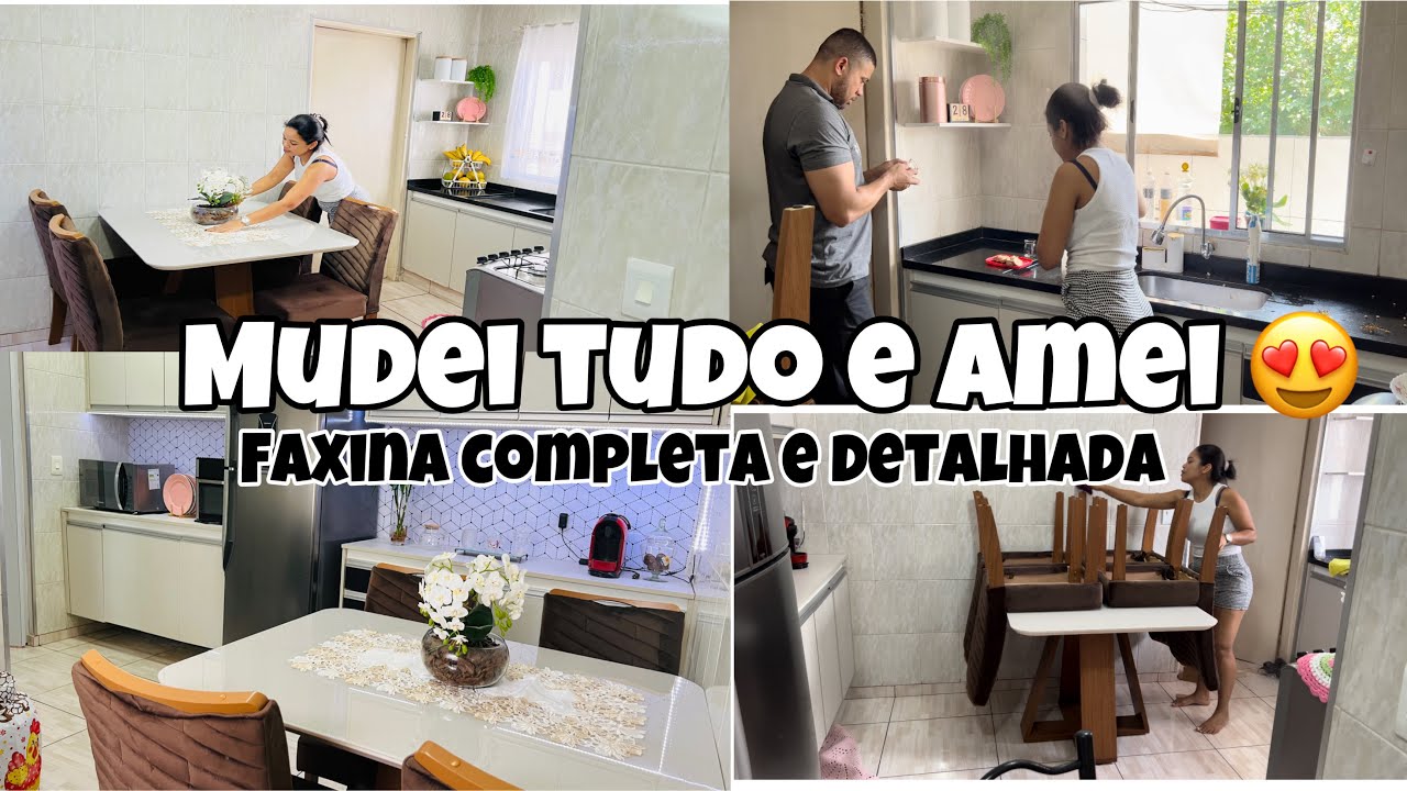 FAXINA COMPLETA MUDEI TUDO NA COZINHA ME SURPREENDEI 🥰DECORAÇÃO NOVA- LIMPEZA PESADA COMPRINHAS 🎉