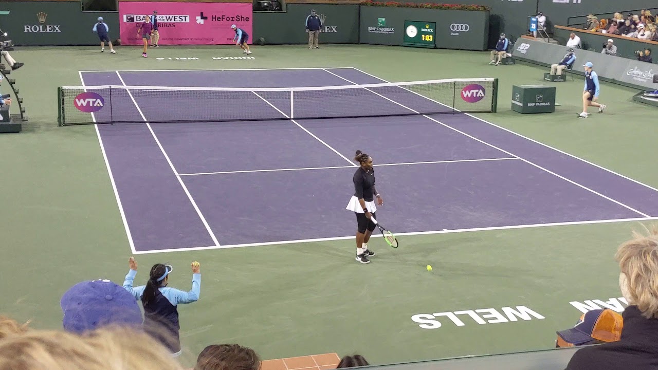 Serena vs. Vika IW Courtside long and intense game