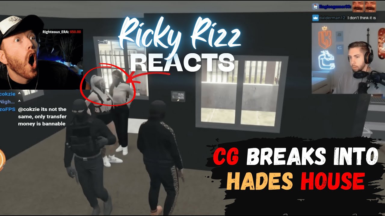 Ricky Rizz Reacts to CG robbing Hades STASH HOUSE! Part 3 🤯 #gtarp