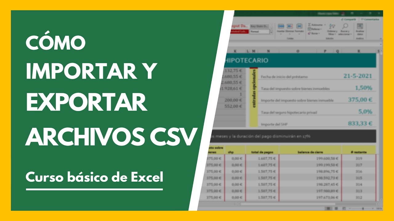C&oacute;mo IMPORTAR y EXPORTAR CSV desde Excel 👩&zwj;🏫 Tutorial Principiantes
