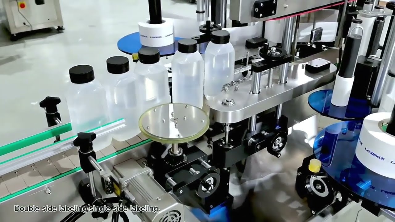 automatic double sided labeling machine two faces sticker labels applicator