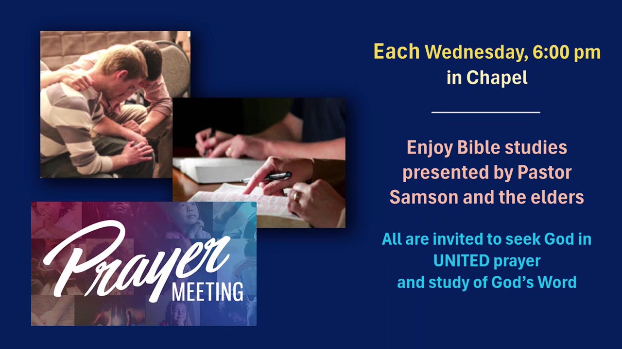 2025-11-15  10:45a  Worship Service, Pastor Samson Sembeba;  09:30a Bible Class, Bruce Carrico mod.