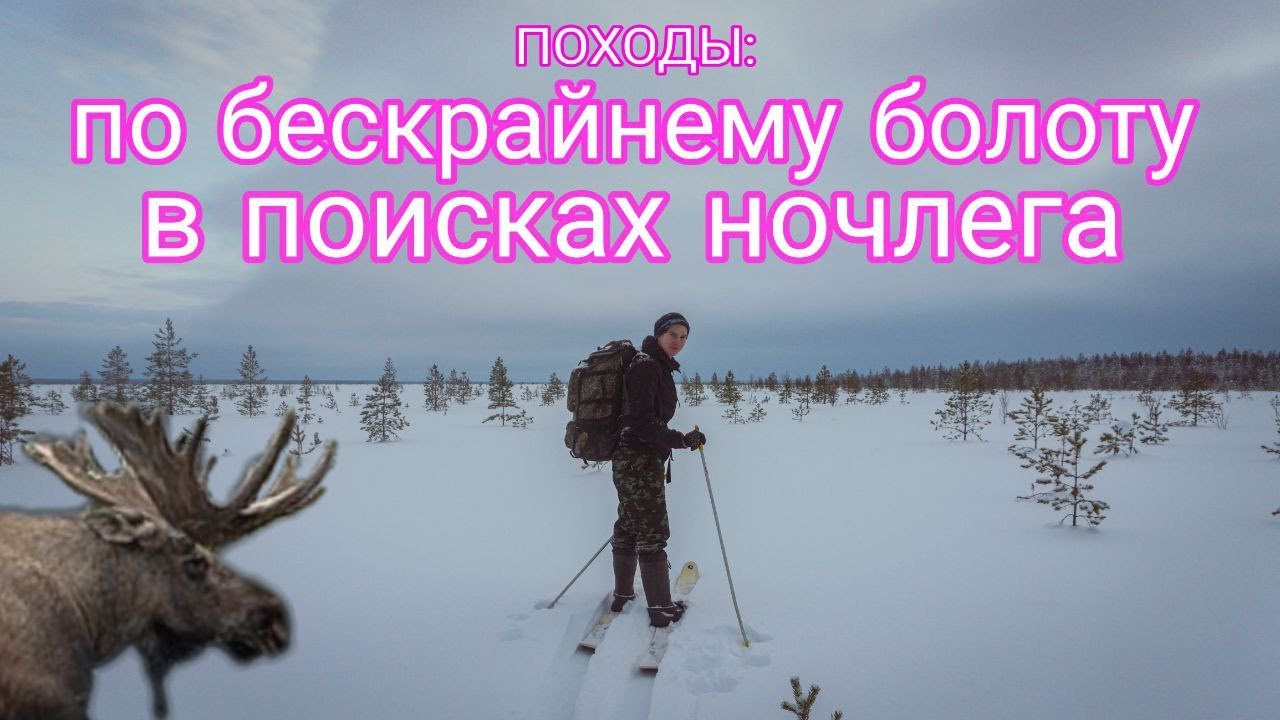 ПОХОДЫ: по бескрайнему болоту на охотничьих лыжах в поисках ночлега